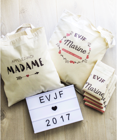 Tote Bag EVJF Couronne de Fleurs