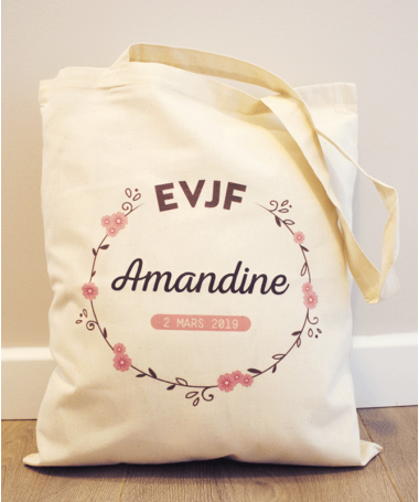 Tote Bag EVJF Couronne de Fleurs