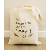 Tote bag "I'm Gluten Free and I'm happy"