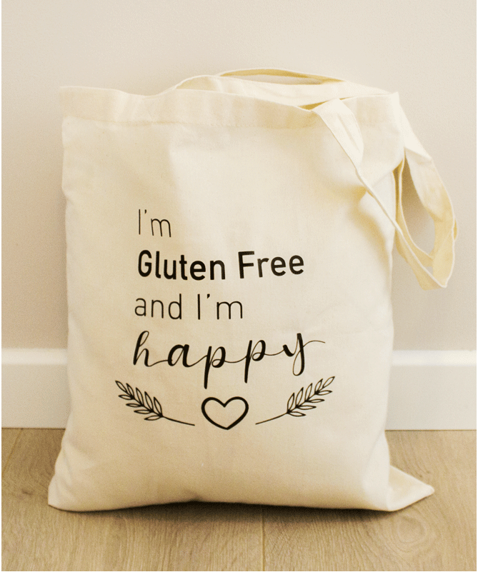 Tote bag "I'm Gluten Free and I'm happy"