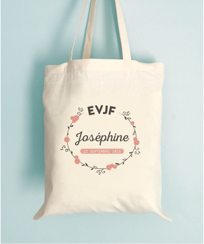 Tote bag EVJF - Couronne de fleurs