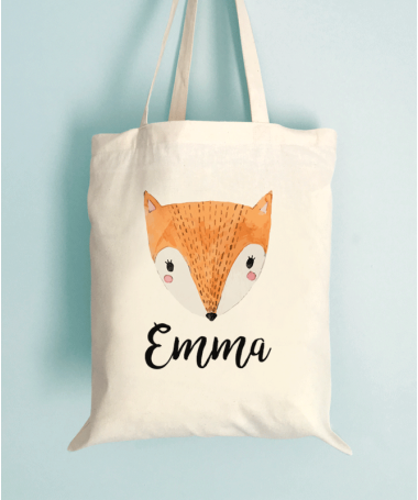 Tote bag anniversaire déguisement renard - Le Monde de Bibou