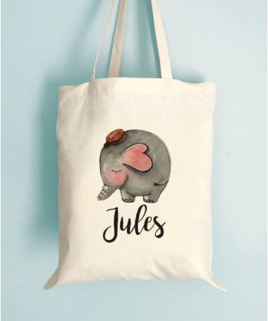 Tote Bag Enfant Animal Elephant