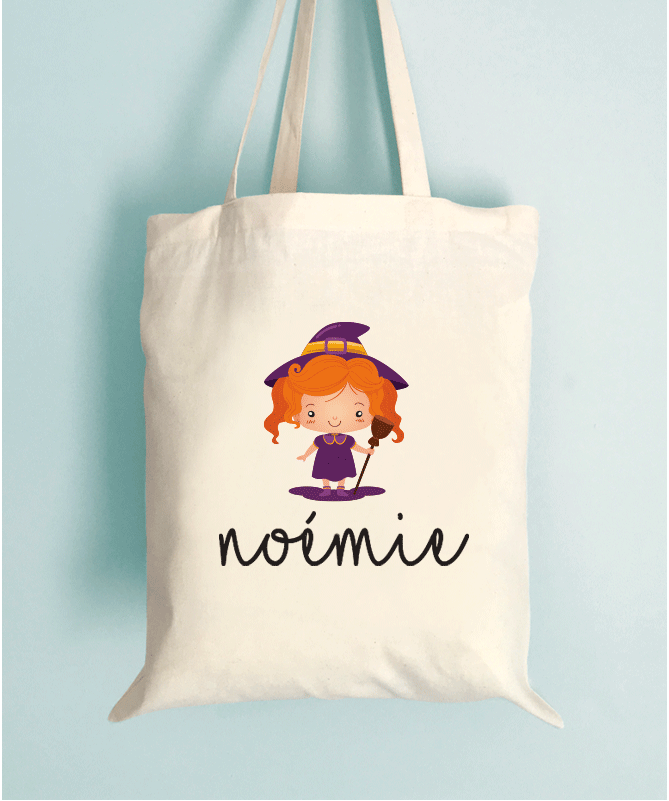 Tote Bag Enfant Sorcière d'Halloween Tote Bag Enfant Sorcière d'Halloween