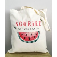 Tote bag "Souriez vous êtes bronzés"