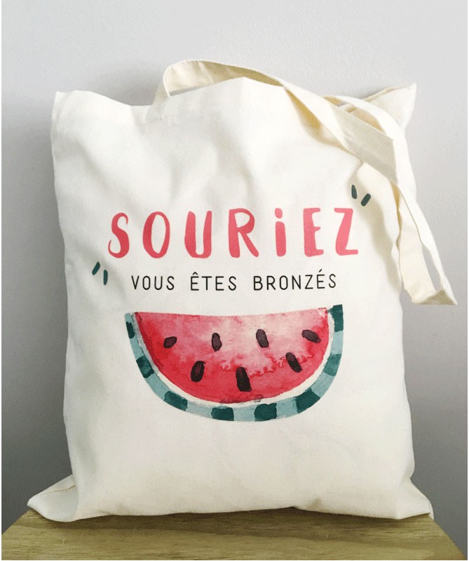 Tote bag "Souriez vous êtes bronzés"