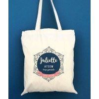 Tote Bag Maitresse ou ATSEM - Mandala avec son prénom