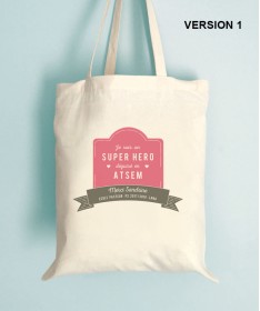Tote Bag Super Maîtresse - Idée cadeau nounou - ATSEM avec son prénom ❤