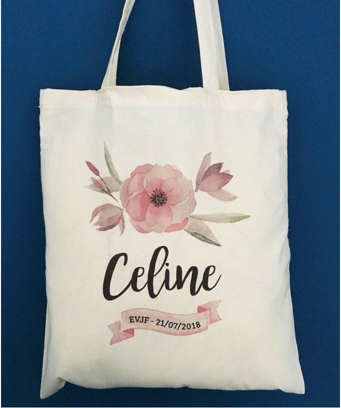 Tote Bag EVJF - Fleur et ruban