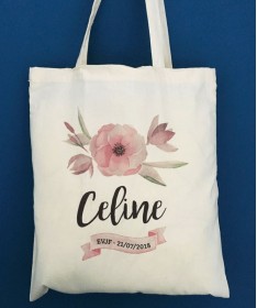 Tote Bag EVJF - Fleur et ruban