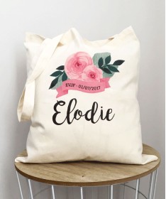 Tote Bag EVJF - Fleurs au ruban