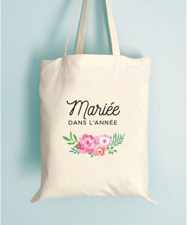 Tote Bag EVJF Floral Mariée dans l'année