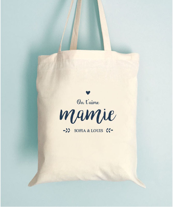 Tote bag Mamie On t'aime personnalisé
