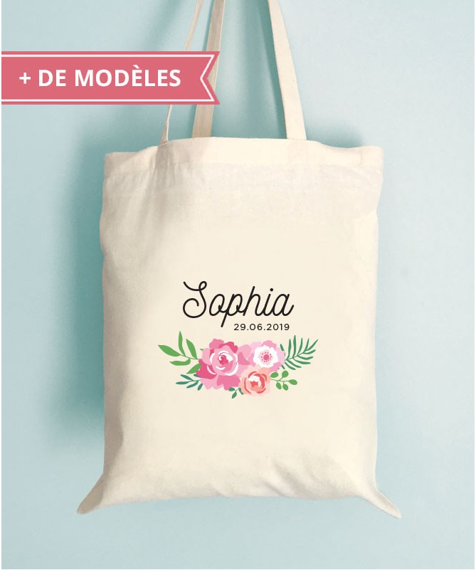 Tote Bag EVJF Floral Personnalisable