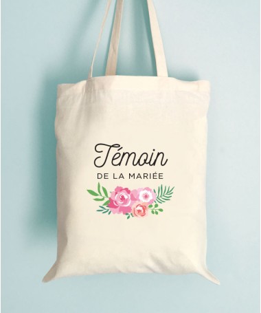 Tote Bag EVJF Floral Témoin de la mariée