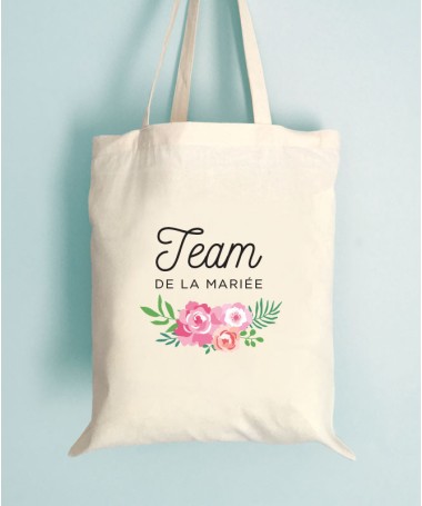 Tote Bag EVJF Floral Team de la Mariée