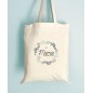 Tote bag Mamie Couronne fleurie et coeur