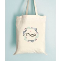 Tote bag Mamie Couronne fleurie et coeur