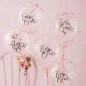 5 Ballons Confettis rose et doré EVJF Team Bride