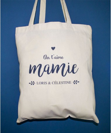 Tote bag Mamie On t'aime personnalisé