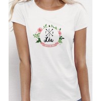 Tee Shirt EVJF personnalisé avec sa jolie couronne de fleurs