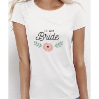 T-shirt EVJF personnalisé fleur rose - Pour la mariée et sa team
