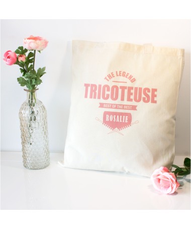 Tote bag tricoteuse, the Legend, personnalisé