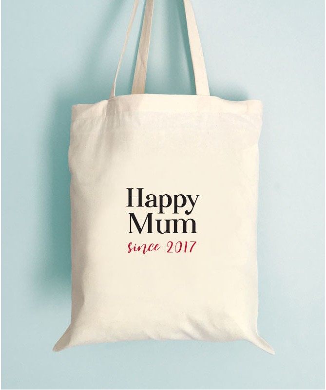 Tote Bag "Happy Mum since" - à personnaliser