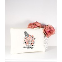 Trousse Maitresse, nounou ou ATSEM fleuri rose