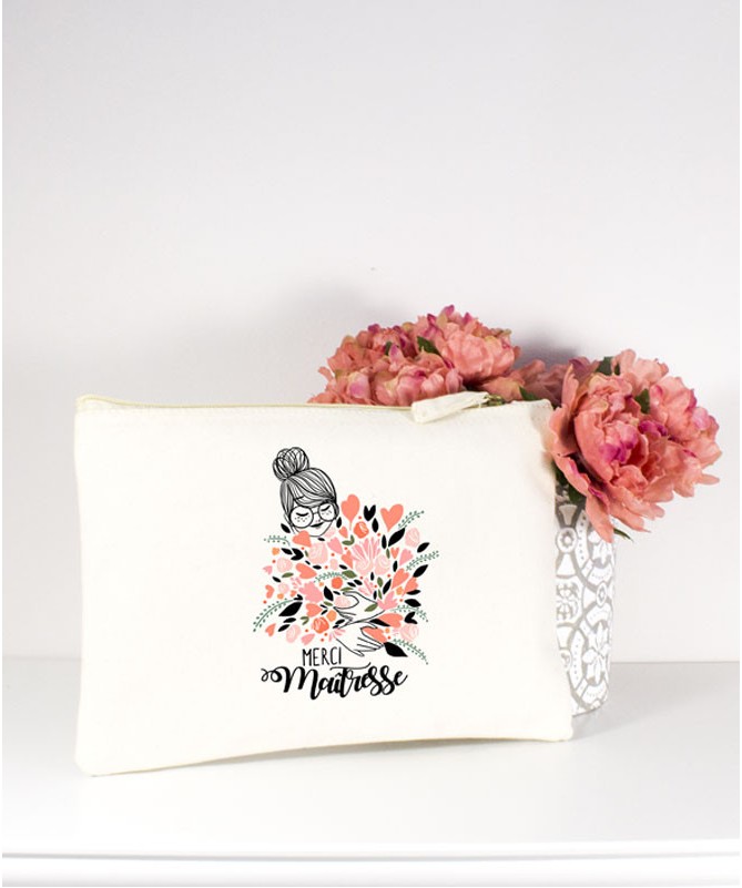 Trousse Maitresse, nounou ou ATSEM fleuri rose Trousse Maitresse, nounou ou ATSEM fleuri rose