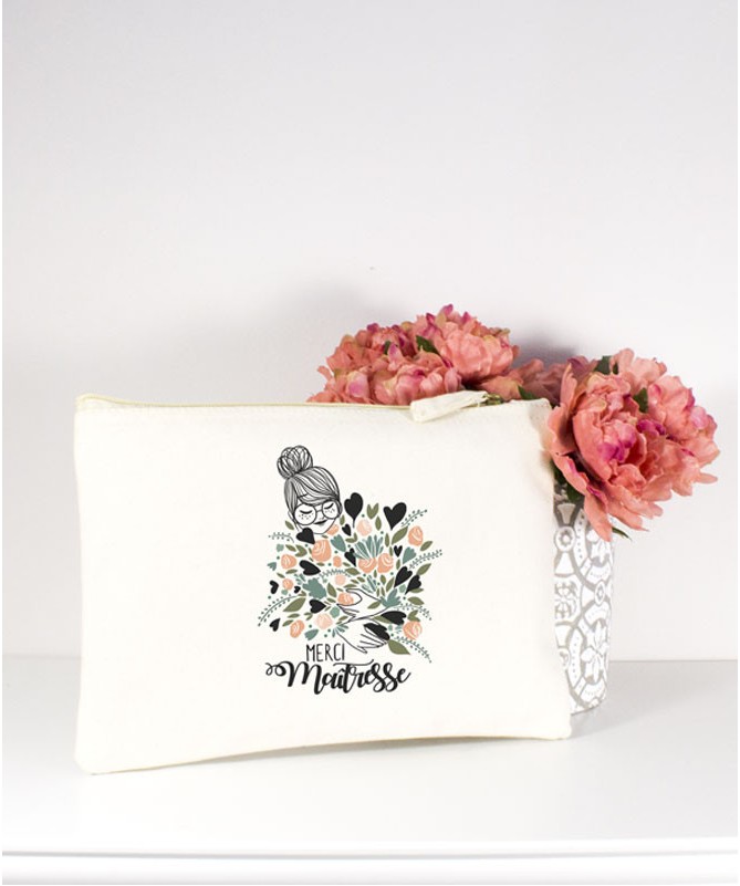 Trousse Maitresse, nounou ou ATSEM fleuri vert Trousse Maitresse, nounou ou ATSEM fleuri vert