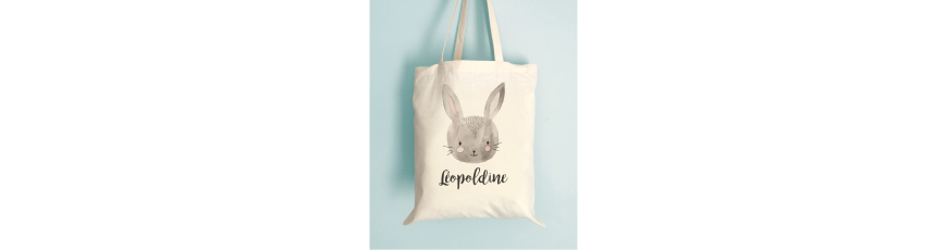 Tote bags Enfant, naissance et baptême - Nombreux modèles de sacs en coton à personnaliser